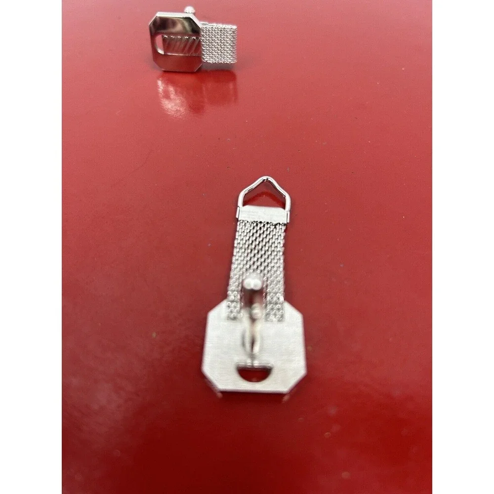 Vintage Men's Unique Cuff Links Set Silver‎